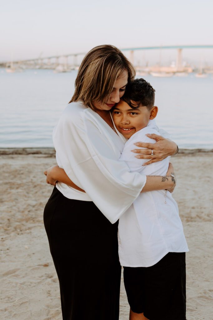 Mother and son family photos in San Diego, California