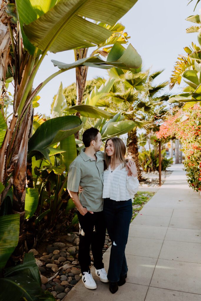 tropical greenery for engagement pictures