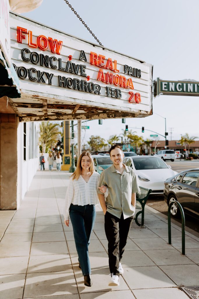 old theater engagement session