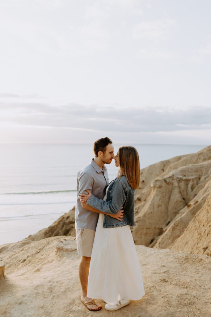 cliffside engagement photos san diego